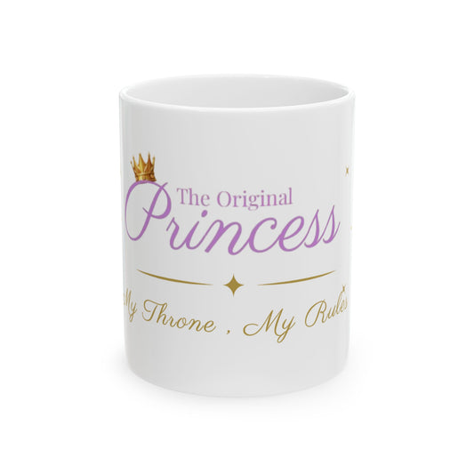 The Original Princess Ceramic Mug – 11oz & 15oz Coffee Cup with Crown Script
